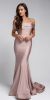 Off Shoulder Fitted Prom Gown in Rose